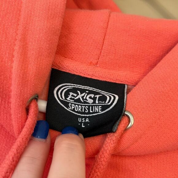 New Smyrna Beach Florida Coral Pullover Hoodie Sweatshirt Large Embroidered - Picture 3 of 5